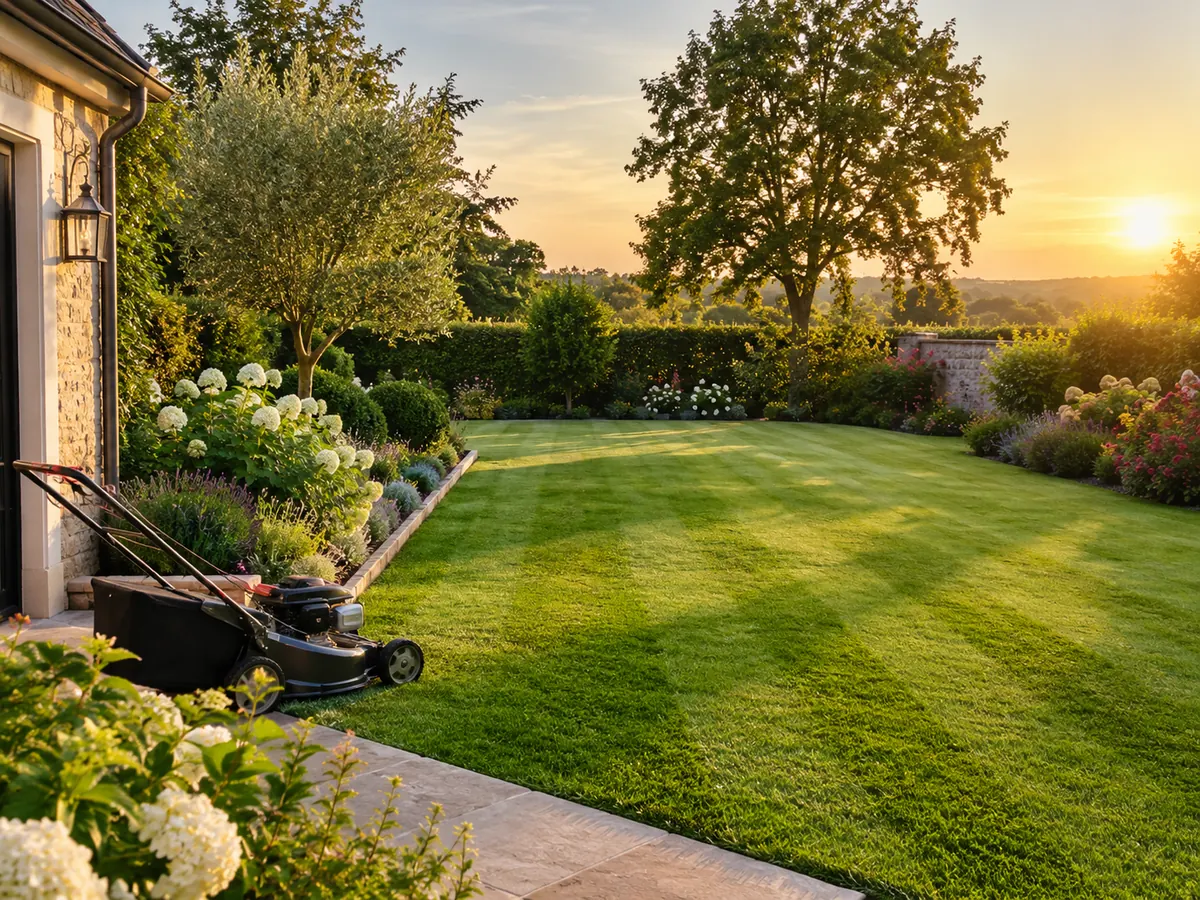 Jardin privé soigneusement entretenu